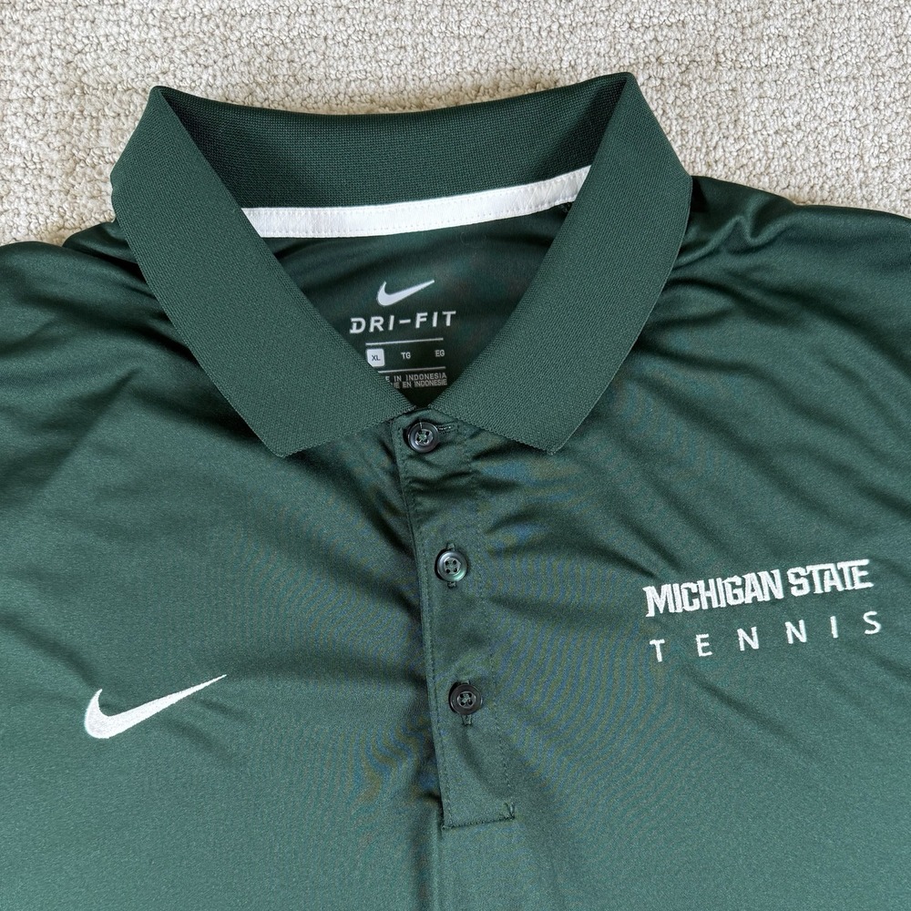 Nike Dri-Fit Men's XL Michigan State Spartans Tennis Green Golf Polo Shirt